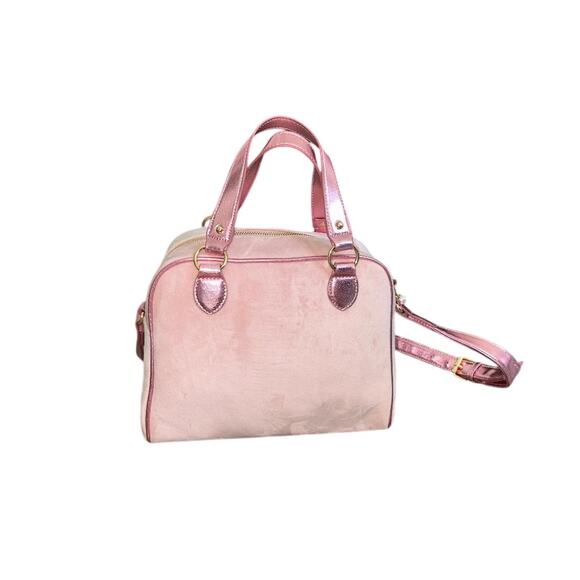 JUICY COUTURE PINK DIAMOND VELOUR STRING OF PEARLS RHINESTONE SATCHEL PURSE NWT - Picture 5 of 12